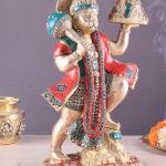 Pure Brass Sanjeevani Hanuman Idol 15" | Large Size Divine Sculpture | 9.14 kg Powerful Devotion | 9" Width, 7" Depth | Temple & Home Decor